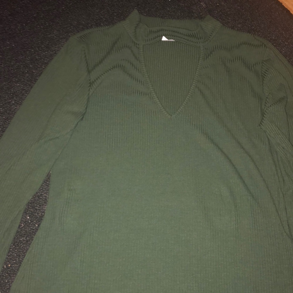 Olive green chest cut out top